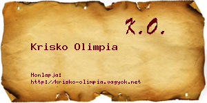 Krisko Olimpia névjegykártya